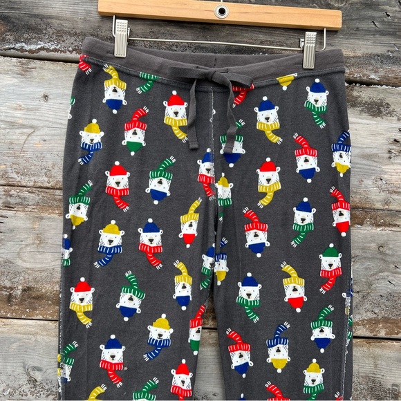 Hanna Andersson Organic Cotton Bears with Scarves Pajama Joggers Women’s Medium - Picture 2 of 5